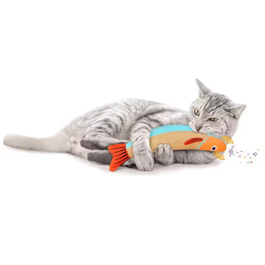 Katzenspielzeug Fisch mit Glöckchen – aus Baumwolle