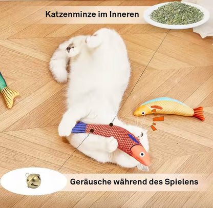 Katzenspielzeug Fisch mit Glöckchen – aus Baumwolle
