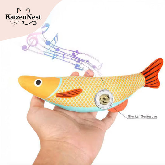 Katzenspielzeug Fisch mit Glöckchen – aus Baumwolle
