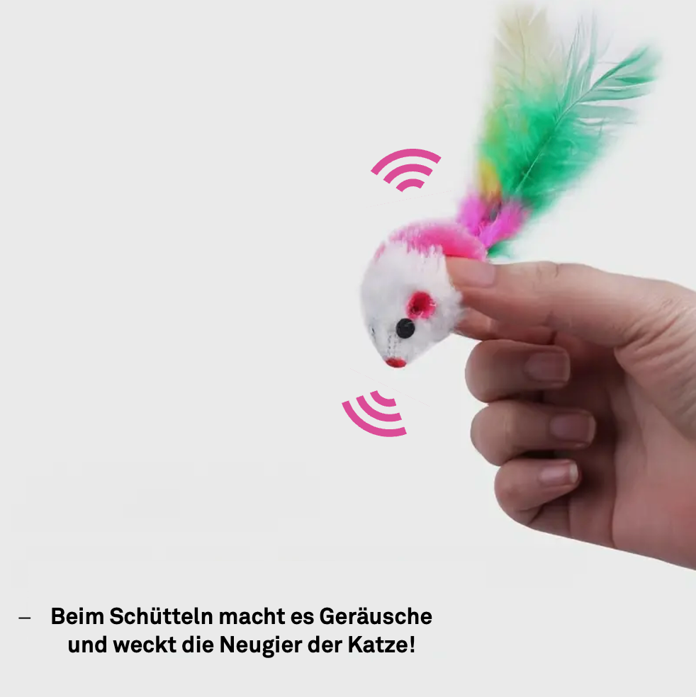 Mäuseset für Katzen – geräuschvoll & mit Katzenminze